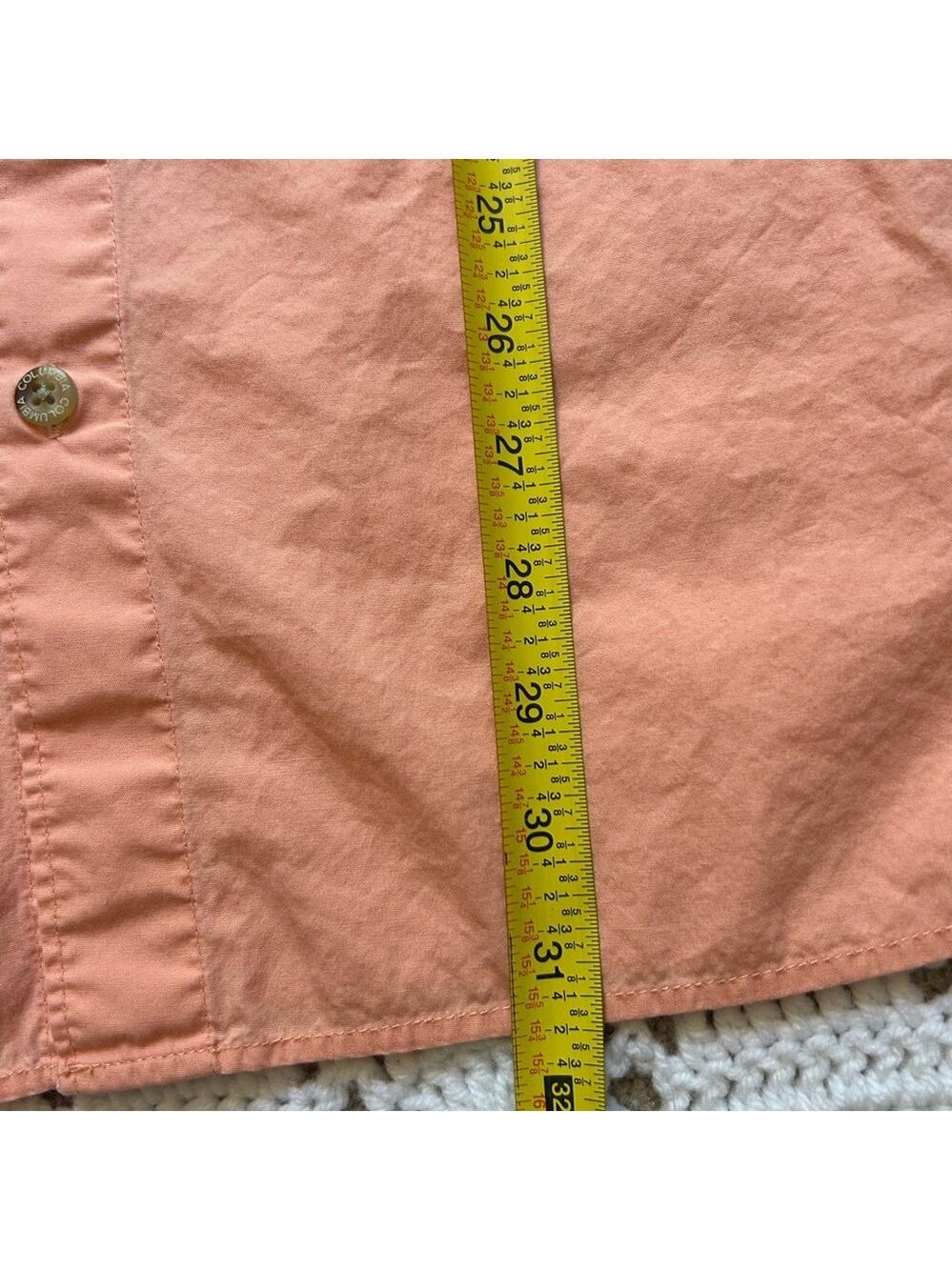 Columbia PFG Shirt Mens L Peach Button Up Short Sleeve Fishing Outdoor - Picture 9 of 10